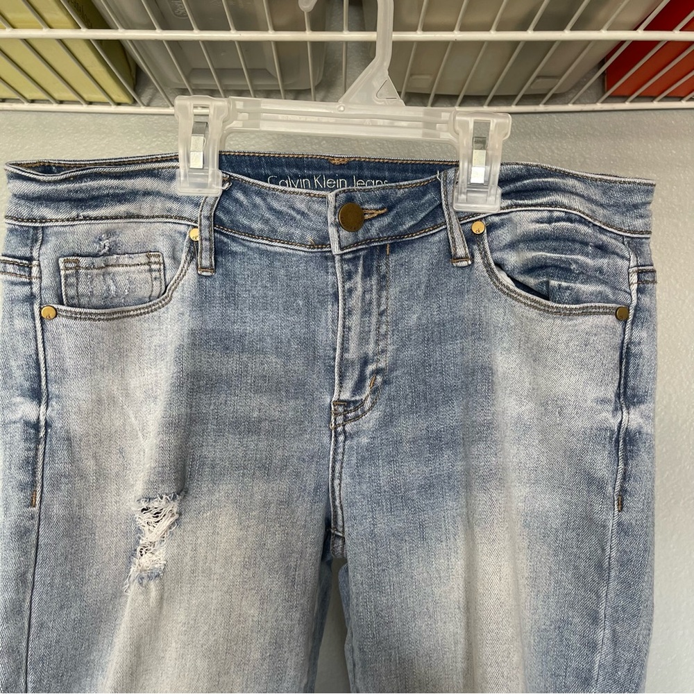 Calvin Klein Mid Rise Straight Leg Jeans